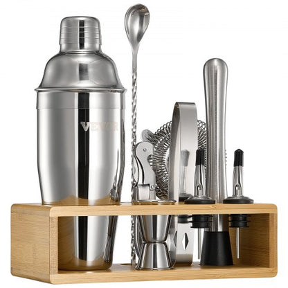 Cocktailshakerset 10 delar bartenderkit rostfritt stål barverktyg silver |  EU