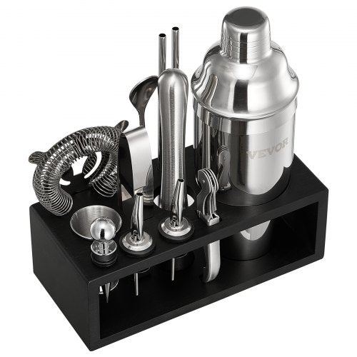 Cocktailshakerset 13 delar barverktyg rostfritt stål bartenderkit silver |  EU