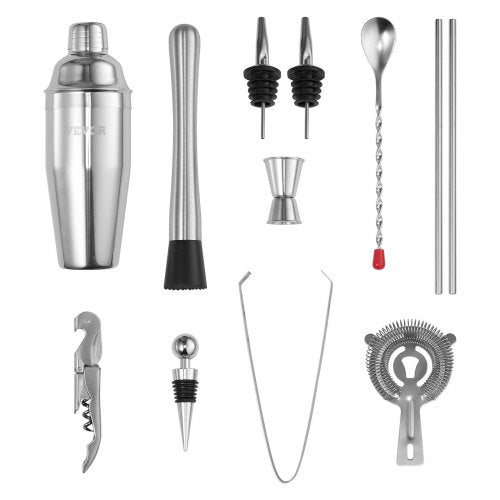 Cocktailshakerset 13 delar barverktyg rostfritt stål bartenderkit silver |  EU
