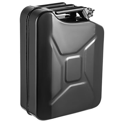 Jerry bränsledunk, 5,3 gallon / 20 L bärbar jerry bensindunk med flexibelt pipsystem, rostsäker & värmebeständig bränsletank i stål för bilar Lastbilsutrustning, svart
