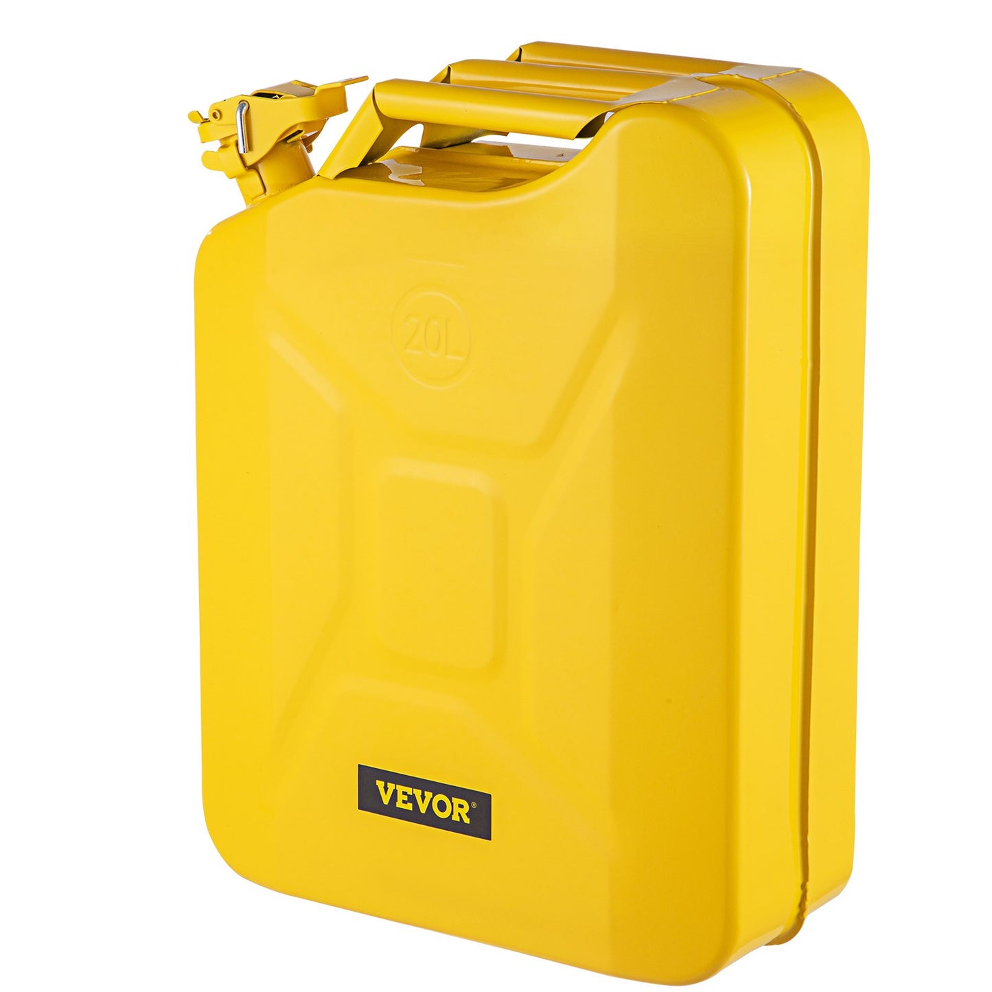 Jerry bränslekanna, 5,3 gallon / 20 L bärbar jerry bensinburk med flexibelt pipsystem, rostsäker & värmebeständig bränsletank i stål för bilar Lastbilsutrustning, gul