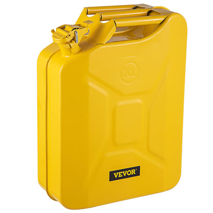 Jerry bränslekanna, 5,3 gallon / 20 L bärbar jerry bensinburk med flexibelt pipsystem, rostsäker & värmebeständig bränsletank i stål för bilar Lastbilsutrustning, gul