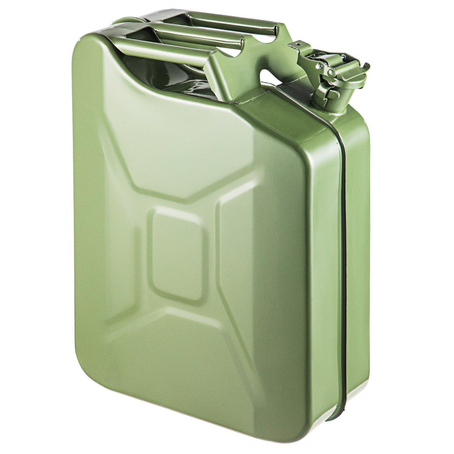 Jerry bränsledunk, 5,3 gallon / 20 L bärbar jerry gasdunk med flexibelt pipsystem, rostsäker & värmebeständig stålbränsletank för bilar Lastbilsutrustning, grön