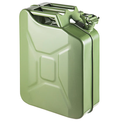 Jerry bränsledunk, 5,3 gallon / 20 L bärbar jerry gasdunk med flexibelt pipsystem, rostsäker & värmebeständig stålbränsletank för bilar Lastbilsutrustning, grön