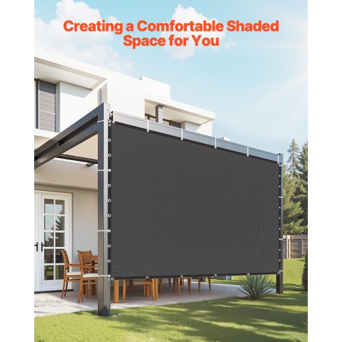 90% Sunscreen Fabric 10 x 10 Feet for Patio and Garden (Black) | EU