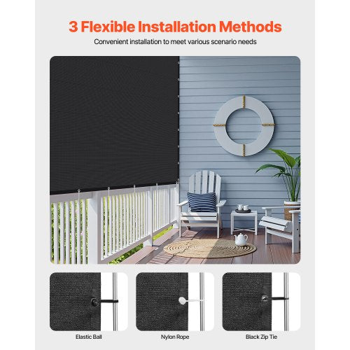 90% Sunscreen Fabric 10 x 10 Feet for Patio and Garden (Black) | EU