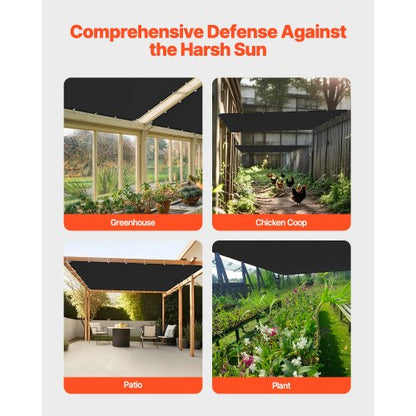 90% Sunscreen Fabric 10 x 10 Feet for Patio and Garden (Black) | EU