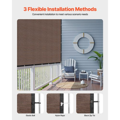 90% Sunscreen Fabric 10 x 12 Feet for Patio and Garden (Brown) | EU