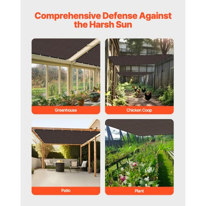 90% Sunscreen Fabric 10 x 12 Feet for Patio and Garden (Brown) | EU