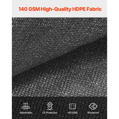 90% Sunscreen Fabric 10 x 12 Feet for Patio and Garden (Black)