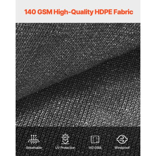 90% Sun Protection Fabric 2.4 x 3.6 m for Patio and Garden (Black) | EU