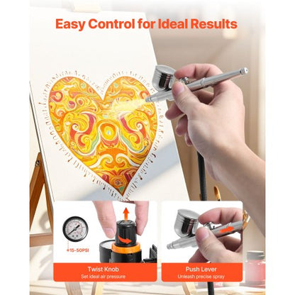 Airbrush Kit Luftborste Kit 1/6 HP Luftkompressor 3 Airbrushar 3 Munstycken 2 Fläktar |  EU