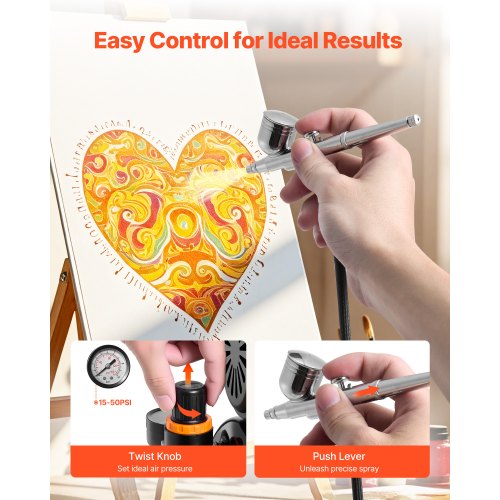 Airbrush Kit Luftborste Kit 1/6 HP Luftkompressor 3 Airbrushar 3 Munstycken Tank |  EU