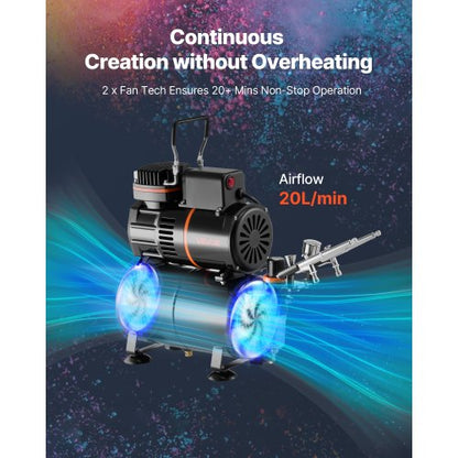 Airbrush Kit Luftborste Kit 1/6 HP Luftkompressor 3 Airbrushar 3 Munstycken Tank |  EU