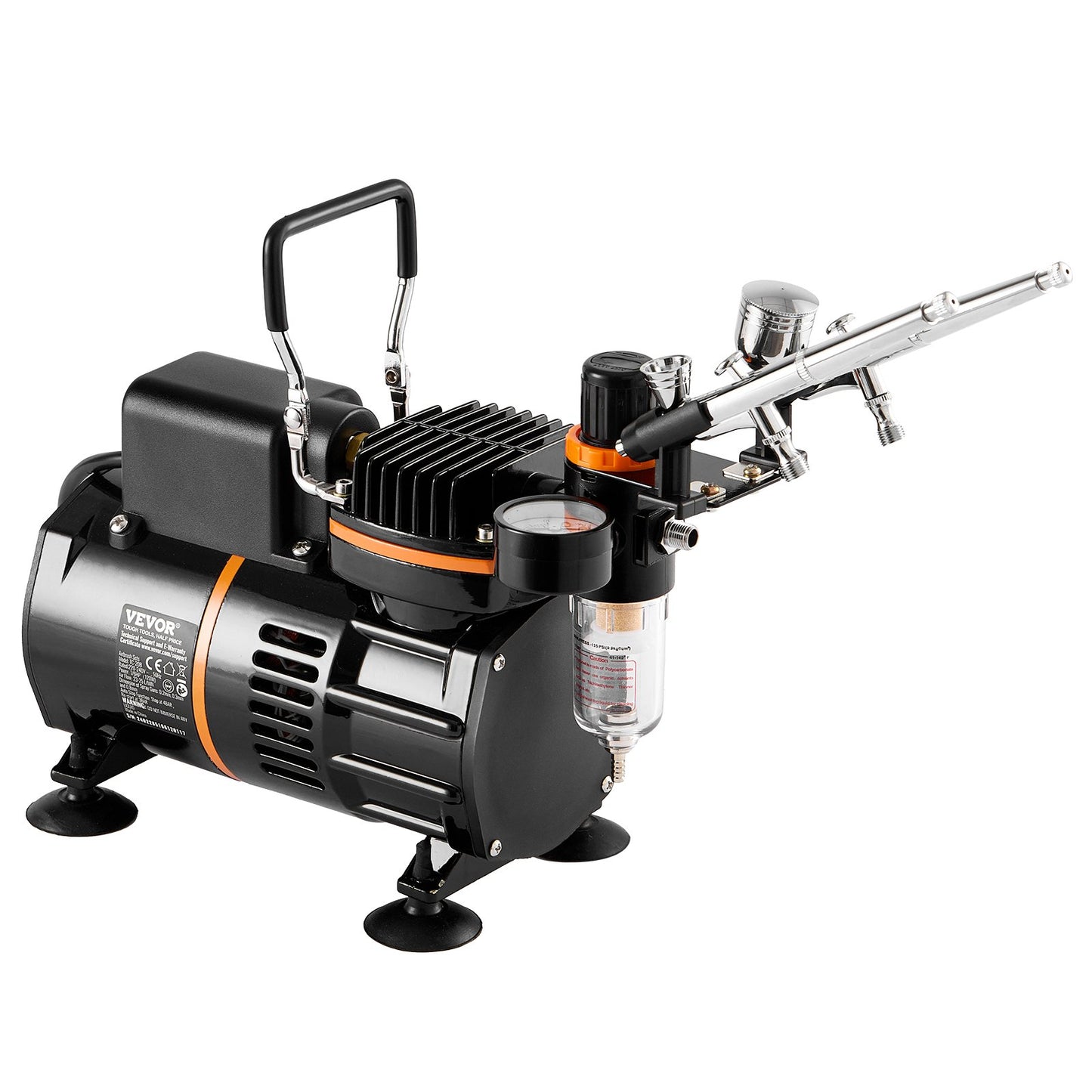 Airbrush Kit Dubbel fläkt Luftkompressor Airbrushing System Kit 3 Airbrushes