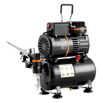 Airbrush Kit Dubbel fläkt Lufttank Kompressorsystemsats med 3,5 L lufttank