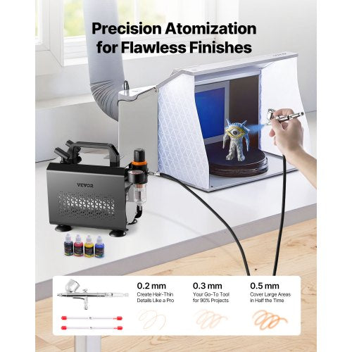 Airbrush-Set Airbrush-Set 1/6 PS Luftkompressor 1 Airbrush 3 Düsen Farbe | EU