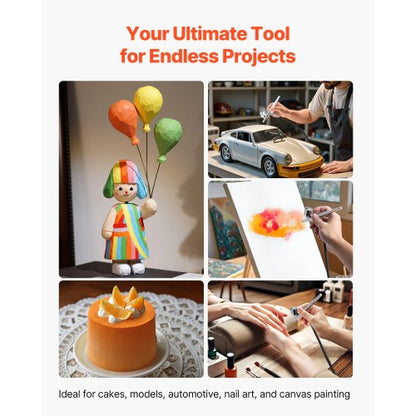 Airbrush Kit Airbrush Kit 1/6 HP Luftkompressor 3 Airbrushar 3 Munstycken Färg |  EU