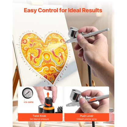 Airbrush Kit Airbrush Kit 1/6 HP Luftkompressor 3 Airbrushar 3 Munstycken Färg |  EU