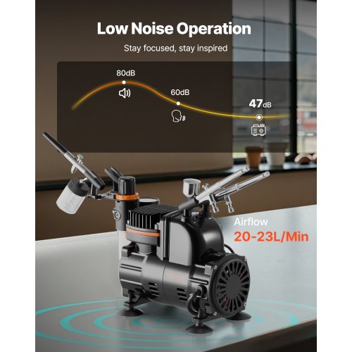 Airbrush Kit Airbrush Kit 1/6 HP Luftkompressor 3 Airbrushar 3 Munstycken Färg |  EU