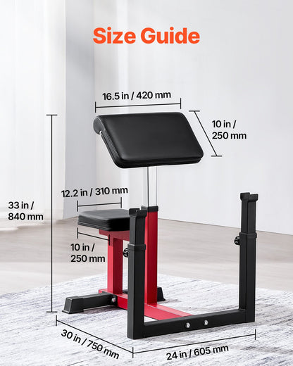 Preacher Curl Bench Adjustable Home Gym Biceps Machine Barbell Equipment