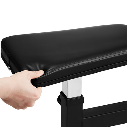 Preacher Curl Bench Justerbar Hemgym Biceps Maskin Skivstång Utrustning