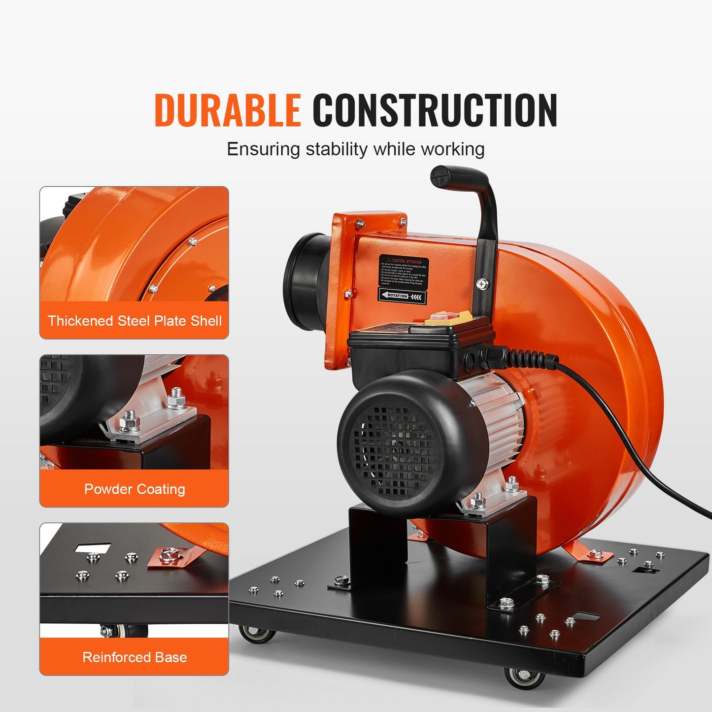 Staubsammler, 1 PS, 460 CFM Luftstrom, rollbarer Staubsammler mit 21 Gallonen Staubsammelbeutel, 2,5 Mikron Beutelfiltration, mobiler Holzstaubbehälter für Industriewerkstätten mit Griff und Rädern
