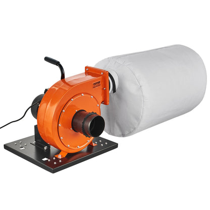 Staubsammler, 1 PS, 460 CFM Luftstrom, rollbarer Staubsammler mit 21 Gallonen Staubsammelbeutel, 2,5 Mikron Beutelfiltration, mobiler Holzstaubbehälter für Industriewerkstätten mit Griff und Rädern