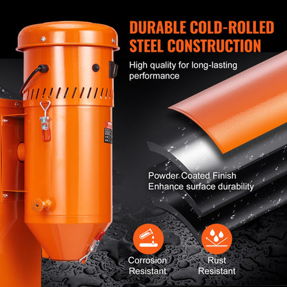 Dust Collection System: 1450W Dust Collector Media Reclaimer med 1,8 gallon kapacitet - Universal passform för sandblästerskåp och mediabläster