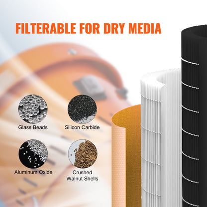Dust Collection System: 1450W Dust Collector Media Reclaimer med 1,8 gallon kapacitet - Universal passform för sandblästerskåp och mediabläster