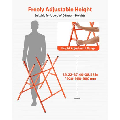 Sågbockar 2-pack Arbetsbockar Kraftiga 112 kg Belastning Justerbar Höjd |  EU