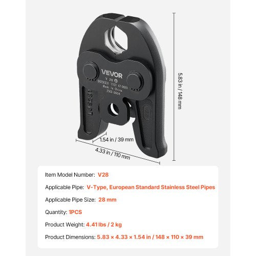 V28 Pressbacke 28mm Pressbacke Passend für V-förmige Edelstahlrohre