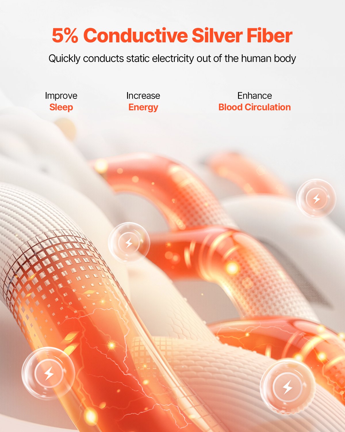 Jordningslakan Queen Size 95% Bomull + 5% Silver Fiber Earthing Sheets