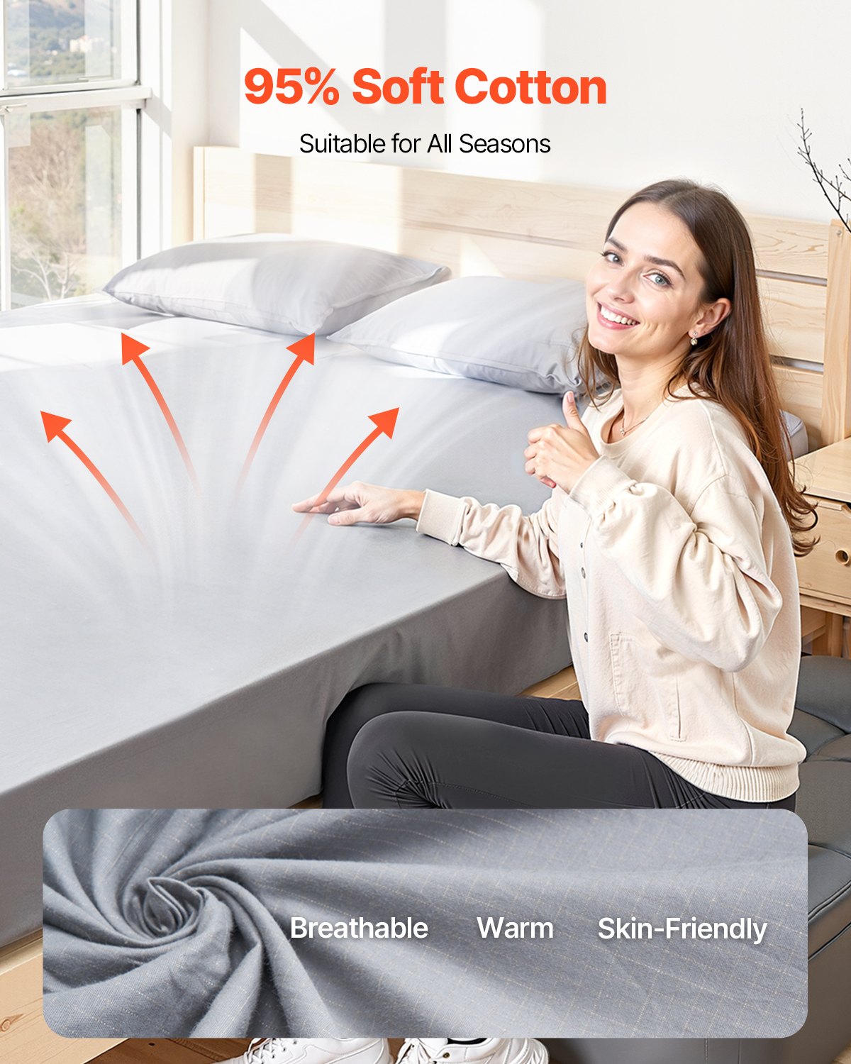 Jordningslakan Queen Size 95% Bomull + 5% Silver Fiber Earthing Sheets