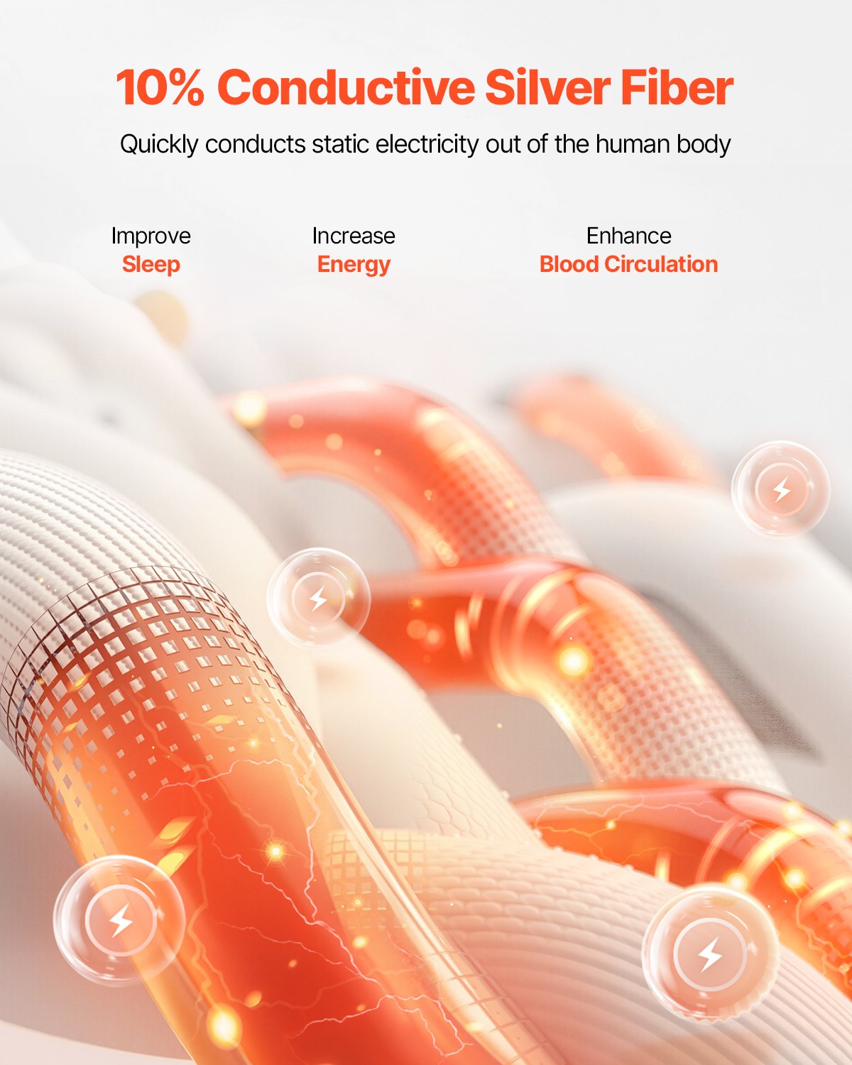 Grounding Pads King Size 90% Cotton + 10% Silver Fiber Grounding Pads