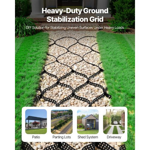 Ground Grid 2-inch Deep Geocell Grid 17.06x8.86 ft / 5200x2700 mm for Gravel