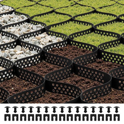 Ground Grid 2-inch Deep Geocell Grid 17.06x8.86 ft / 5200x2700 mm for Gravel