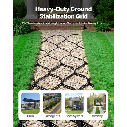 Ground Grid 3-inch Deep Geocell Grid 17.06x8.86 ft / 5200x2700 mm for Gravel