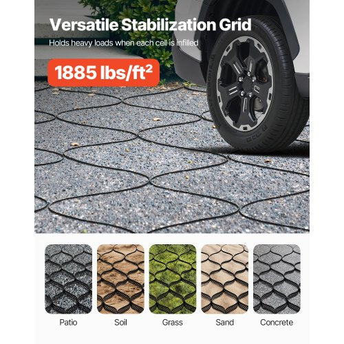 Ground Grid 3-inch Deep Geocell Grid 24.93x9.52 ft / 7600x2900 mm for Gravel | EU