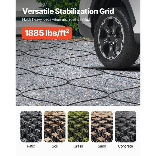 Ground Grid 4-inch Deep Geocell Grid 17.06x8.86 ft / 5200x2700 mm for Gravel