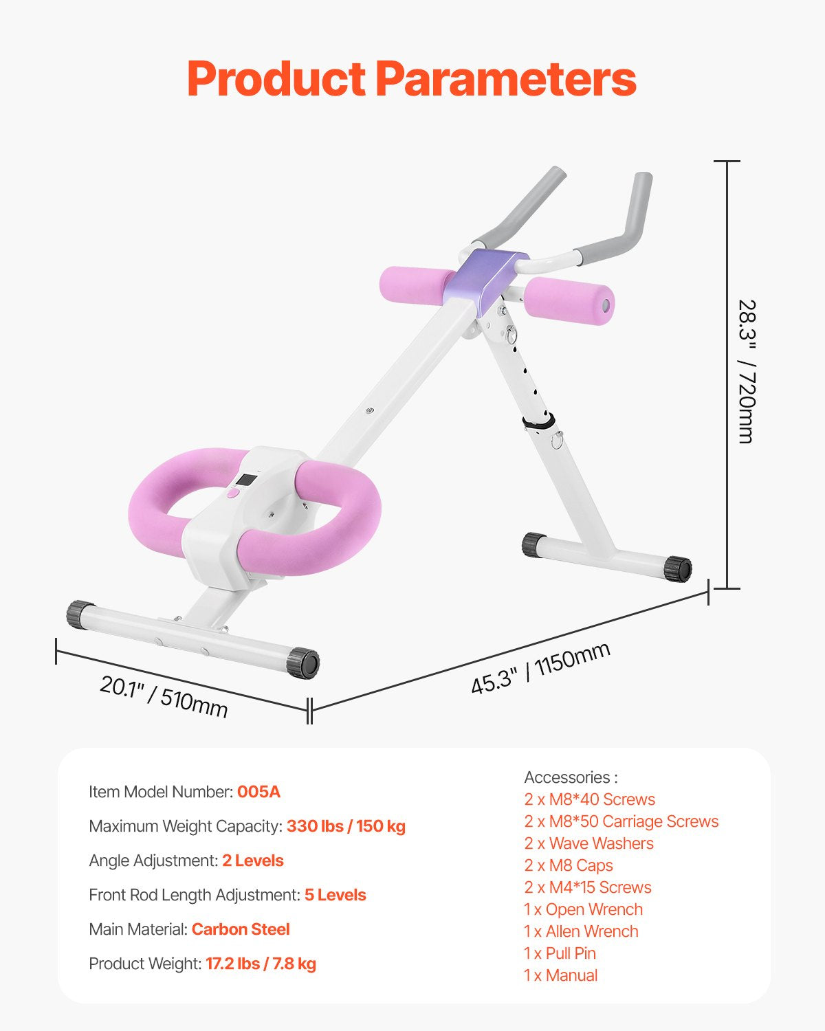 AB Trainingsgerät Ausrüstung Home Gym Core Abdominal Trainer Einstellbar