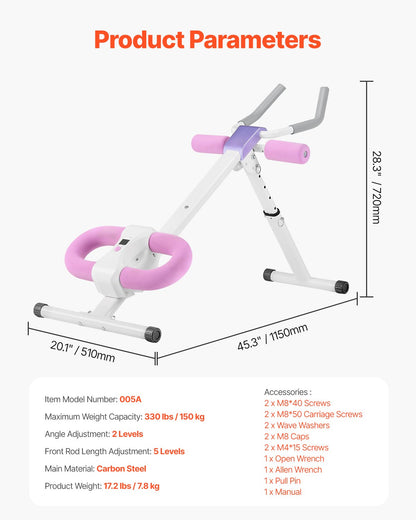AB Trainingsgerät Ausrüstung Home Gym Core Abdominal Trainer Einstellbar