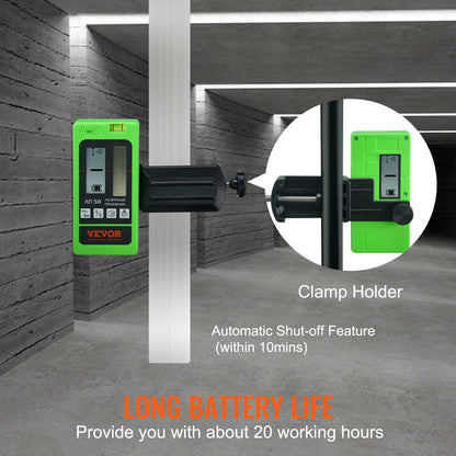 Laser Receiver Detector 197 ft Range Grön laser och röd stråle med klämma