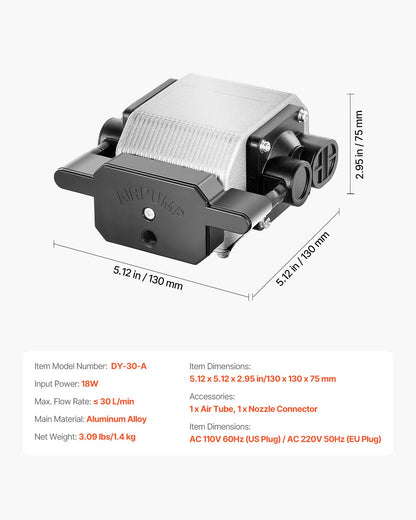 Air Assist adjustable 30 l/min air pump kit for laser engraver and cutter