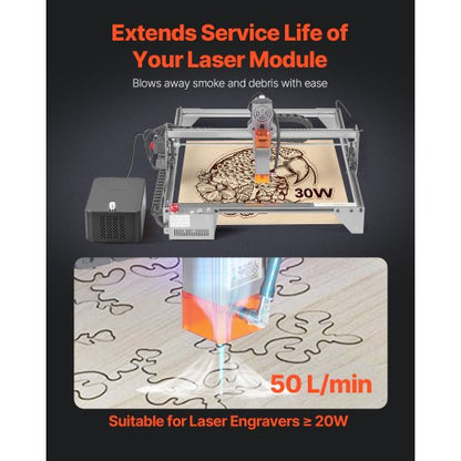 Air Assist Adjustable 50 L/min Air Pump for Laser Engraver Cutters ≥ 20W | EU