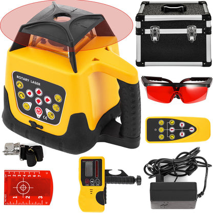 Rotary Laser Level Kit Red Beam Digital Självnivellerande Rotary Laser Kit 500M serie med fjärrkontroll och mottagare