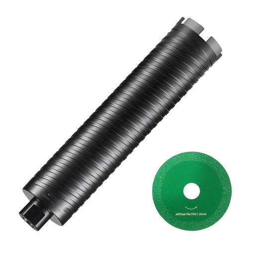 Kärnborr, 2,5" våt/torr diamantkärnborr för tegel och block, betongkärnborr med pilotbitsadapter och sågblad, 9,5" borrdjup, 5/8"-11 innergänga, lasersvetsning