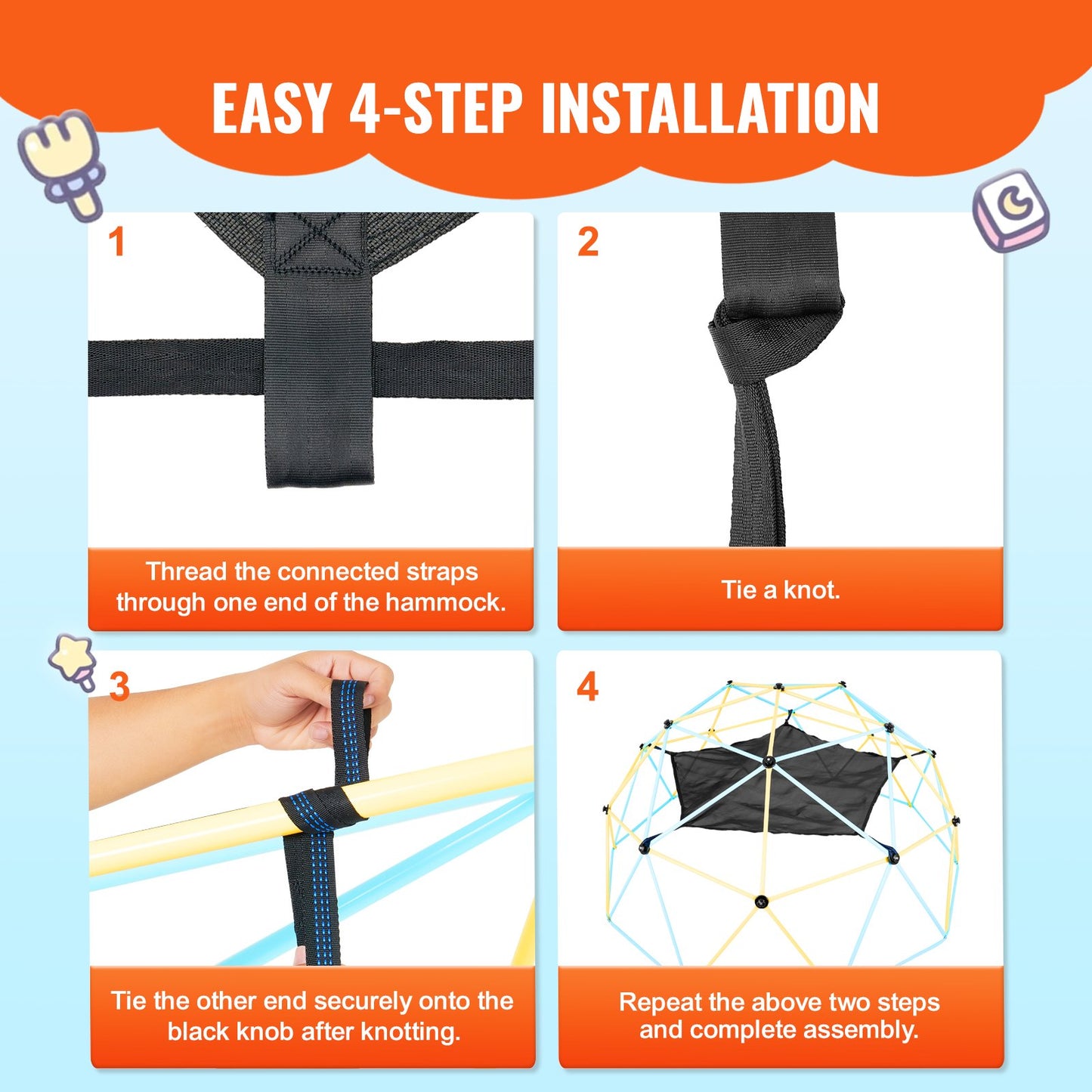 Dome Climber Hammock, Climbing Dome Accessories, Climbing Dome Hammock Suitable for 10ft dome climbing, load bearing 350 pounds, Pentagon Jungle Gym Hammock for outdoor use (hammock only)