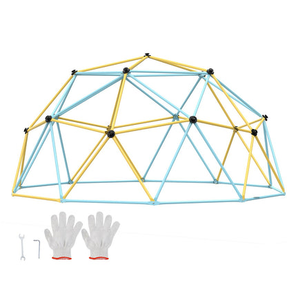 Kletterkuppel, 12 Fuß großes geometrisches Kuppel-Kletterspielzentrum für Kinder von 3 bis 10 Jahren, Klettergerüst trägt 750 Pfund und ist einfach zu montieren, mit Klettergriffen, Outdoor-Spielgerät für Kinder