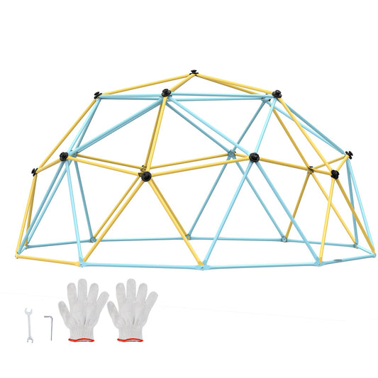 Kletterkuppel, 12 Fuß großes geometrisches Kuppel-Kletterspielzentrum für Kinder von 3 bis 10 Jahren, Klettergerüst trägt 750 Pfund und ist einfach zu montieren, mit Klettergriffen, Outdoor-Spielgerät für Kinder